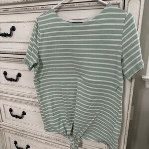 Nursing Queen Green Tie Front Short Sleeve T-Shirt